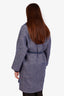 Loro Piana Blue Virgin Wool Reversible Overcoat Size M with Belt
