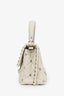 Valentino Off White Quilted Leather Mini Candystud Top Handle Bag with Strap