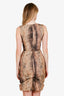 Oscar de la Renta Brown Patterned Silk Mini Dress Size 0