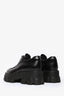 Prada Black Brushed Leather Monolith Lace Up Loafers Size 39.5