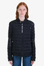 Moncler Black Rubber Trimmed Logo Zip Quilted Puffer Jacket Size 4