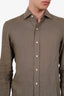 Ralph Lauren Purple Label Green Linen Button Down Shirt Size S Mens