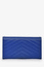 Saint Laurent 2018 Blue Grained Leather Long Wallet