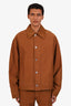 Prada Brown Distressed Triangle Logo Coverall Jacket Size M Mens