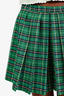 Maje Green Plaid Pleated Skort Size 40