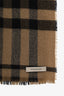 Burberry Brown Check Wool Scarf