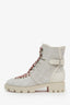 Christian Louboutin Grey Suede Lace Up Macademia Combat Boots Size 39