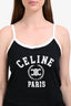 Celine Black Logo Print Knit Tank Top Size M