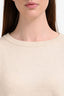 Sibel Saral Beige Superfine Wool Crewneck Sweater Size L