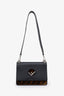 Fendi Black/Brown Zucca Velvet Leather Kan I F Shoulder Bag