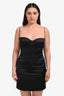 Roberto Cavalli Black Satin Mini Dress Size 46