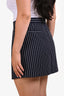 Frame Navy Pinstripe Wool Mini Skirt Size L