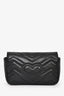Gucci Black Chevron Leather Super Mini Marmont Crossbody