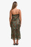 Reformation Green/Brown Floral 'Zahara' Sleeveless Midi Dress Size 6
