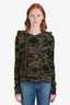Nili Lotan Green Camouflage Cotton 'Janie' Hoodie Size XS