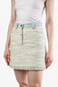 Sandro Denim Tweed Fray Hem Mini Skirt Size 36