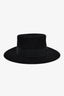 Saint Laurent Black Angora Bow Wide Brim Hat Size 59