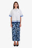 Louis Vuitton Blue Denim Monogram Checkerboard Straight Leg Jeans Size 36