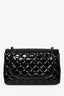 Pre-loved Chanel™ 2010 11 Black Patent Leather Jumbo Double Flap SHW
