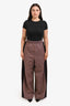 Golden Goose Brown/Multicolour Plaid Wool Wide-Leg Pants Size L