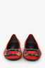 Roger Vivier Red Suede Leather Tortoiseshell Buckle 'Belle Vivier' Flats Size 36.5