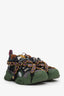 Gucci Green Suede and Mesh Flashtrek Crystal Sneakers Size 36.5