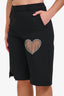 Area Black/Silver Heart Chain Cutout Bermuda Shorts Size 4