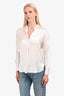 Vince White Silk Long Sleeve V-Neck Top Size XS