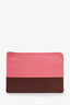 Celine Pink/Burgundy Leather Bi-Colour Solo Pouch Clutch Bag