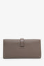 Hermès 2015 Etoupe Epsom Leather Bearn Soufflet Long Wallet