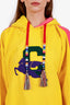 Etro Yellow/Pink Cotton Graphic Print Crew Neck Hoodie Size M