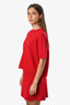Lisa Yang Red Cashmere 'Cila' Short Sleeve Crewneck Sweater Size 1