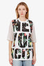 3.1 Phillip Lim Black Cotton Silk Printed T-Shirt Size S