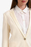 Gucci Cream Silk Blend Single Breasted Blazer Size 42