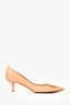 Roger Vivier Cream Patent Pointed Toe Metal Buckle Kitten Heels Size 38.5