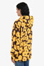 Sandro Yellow/Brown Patterned Hooded Raincoat Size S