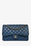 Pre-loved Chanel™ 2016 17 Blue Quilted Lambskin Jumbo Double Flap SHW