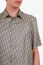 Christian Dior Taupe Silk Jacquard Short Sleeve Shirt Size 38 Mens