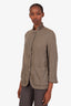 Loro Piana Green Cashmere Alpaca Button Up Jacket Size 36