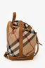 Burberry Beige Canvas Leather House Check Dennis Small Backpack
