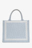 Christian Dior 2026 Blue Oblique Embroidery Lace Book Tote with Strap