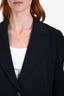 Weekend Max Mara Navy Wool Blend Single Breasted Blazer Size 4