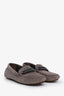 Brunello Cucinelli Grey Suede Monili-detail Loafers Size 36.5