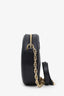 Gucci Black Leather Web Detail Ophidia Mini Round Crossbody Bag
