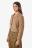 Theory Camel Wool Cashmere Cropped Jacket Size 2
