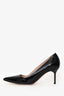 Manolo Blahnik Black Patent Leather Pointed Toe Heels Size 37