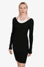 T by Alexander Wang Black/White Ribbed Layered Midi Dress Size S