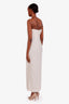 Toteme White Fluffy Strapless 'Fil Coupe' Midi Dress Size 38