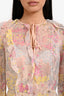 Red Valentino Pink Silk Floral Long Sleeve Maxi Dress Size 36