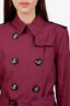 Burberry Purple Belted Light Weight Trench Coat Size 12